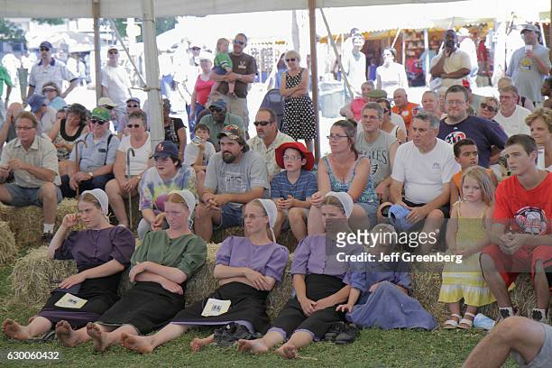 Audience watching a performance at the Kutztown Folk Festival.