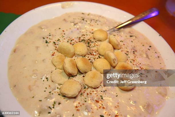 New England clam chowder bowl at Kelly's Landing restaurant.