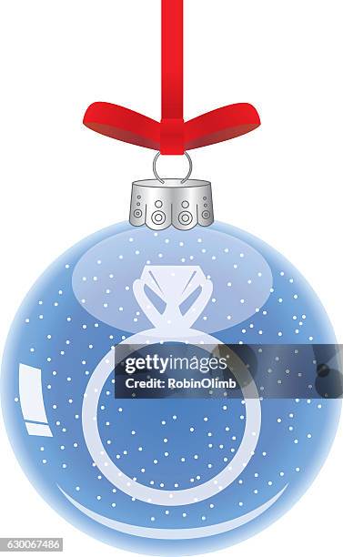 diamond ring glass christmas ornament - snowglobe transparent stock illustrations