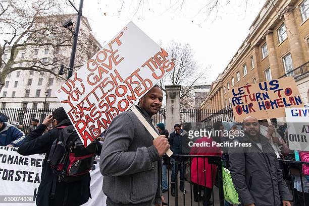 Chagossian demonstration against the UK Government, about the respect of human rights. The depopulation of Chagossians from the Chagos Archipelago,...