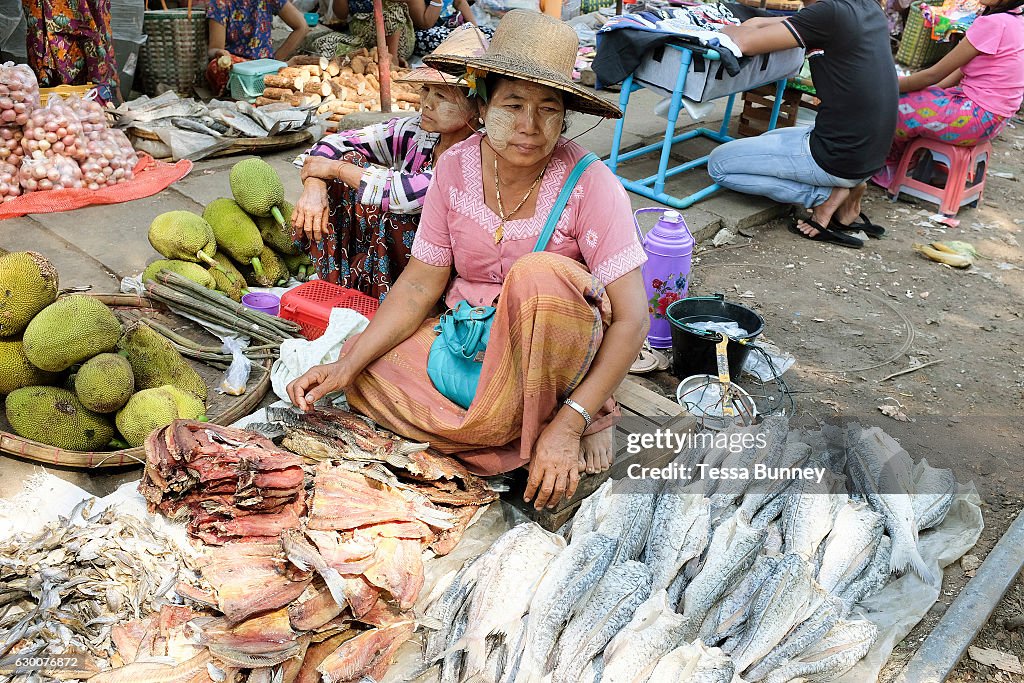 Local Produce Market In Yangon Myanmar