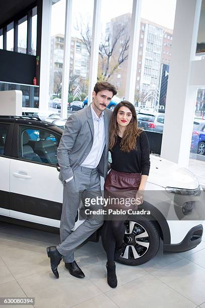 Spanish actor Sergio Mur and actress Olivia Molina present 'Soundrise by Citroen C3' at Citroen store on December 16, 2016 in Madrid, Spain.