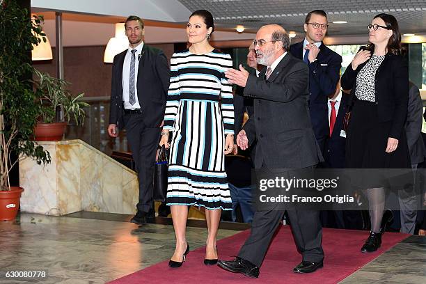 Princess Victoria of Sweden, Prince Daniel of Sweden and Swedish Minister of Education Anna Ekstrom meet FAO Director General Jose Graziano da Silva...