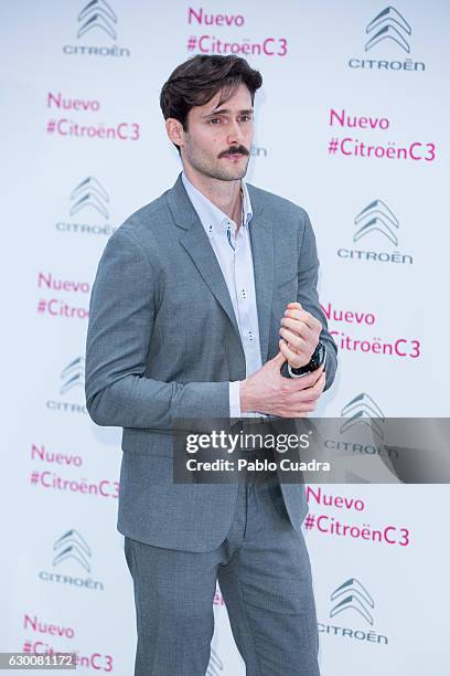 Spanish actor Sergio Mur presents 'Soundrise by Citroen C3' at Citroen store on December 16, 2016 in Madrid, Spain.