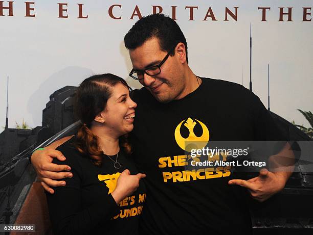 Fans at the Opening Night Celebration Of Walt Disney Pictures And Lucasfilm's "Rogue One: A Star Wars Story" At El Capitan Theatre held at the El...