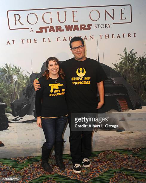 Fans at the Opening Night Celebration Of Walt Disney Pictures And Lucasfilm's "Rogue One: A Star Wars Story" At El Capitan Theatre held at the El...