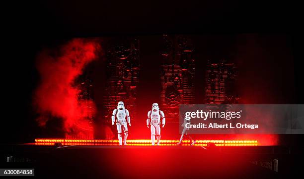 Storm Troopers at the Opening Night Celebration Of Walt Disney Pictures And Lucasfilm's "Rogue One: A Star Wars Story" At El Capitan Theatre held at...