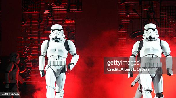 Storm Troopers at the Opening Night Celebration Of Walt Disney Pictures And Lucasfilm's "Rogue One: A Star Wars Story" At El Capitan Theatre held at...