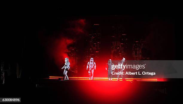 Storm Troopers at the Opening Night Celebration Of Walt Disney Pictures And Lucasfilm's "Rogue One: A Star Wars Story" At El Capitan Theatre held at...