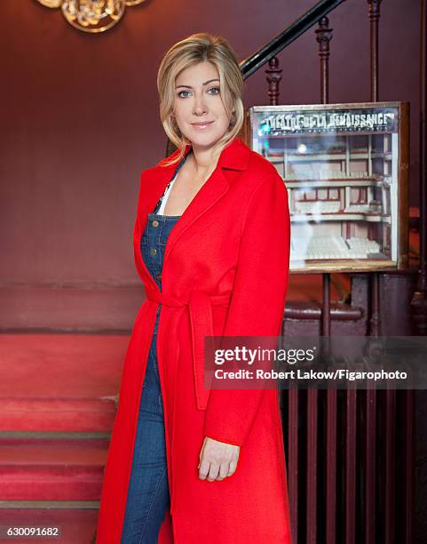 Novelist/screenwriter Amanda Sthers is photographed for Madame Figaro on July 6, 2016 in Paris, France. Coat . PUBLISHED IMAGE. CREDIT MUST READ:...