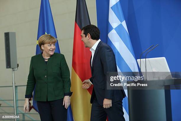 Chancellor Merkel receives the Greek Prime Minister, Alexis Tsipras, in the Chancellery to discuss about international and Euro-political issues.