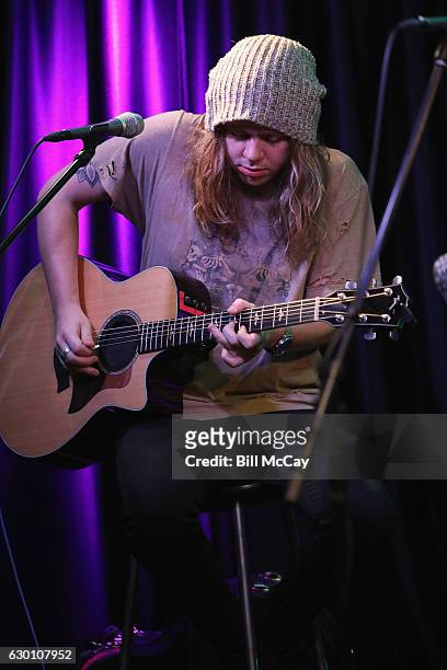 Adam Slack of The Struts performs at the Radio 104.5 Performance Theater December 16, 2016 in Bala Cynwyd, Pennsylvania.