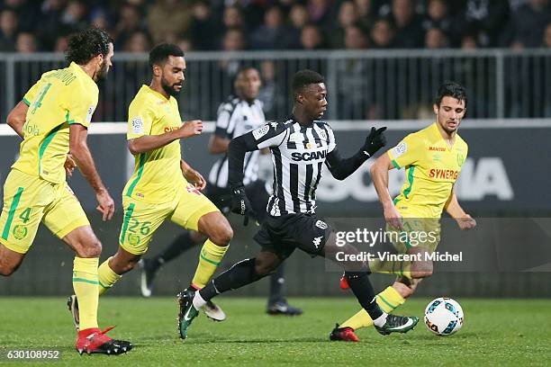 Nicolas Pepe of Angers during the French Ligue 1 match between Angers and Nantes on December 16, 2016 in Angers, France.