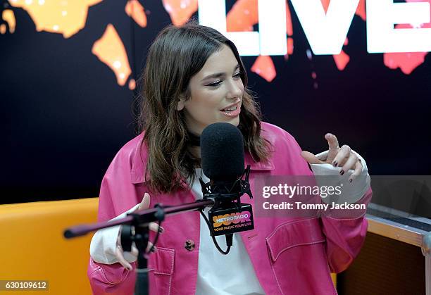 Dua Lipa is interviewed during Metro Radio Christmas Live at Metro Radio Arena on December 16, 2016 in Newcastle upon Tyne, England.