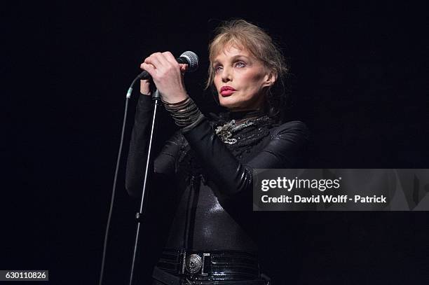 Arielle Dombasle performs at Cafe de la Danse on December 16, 2016 in Paris, France.