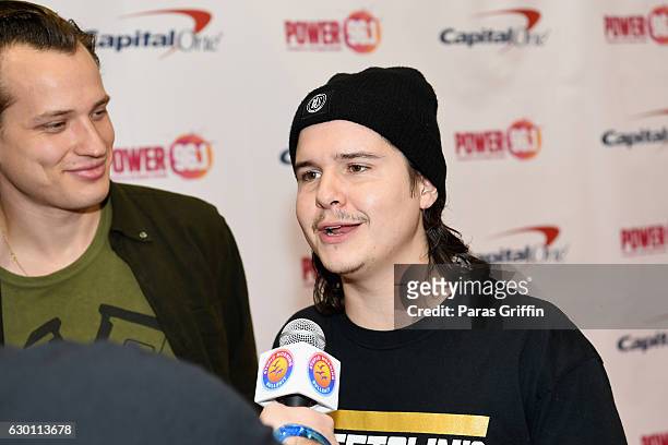 Magnus Larsson, and Lukas Forchhammer of Lukas Graham attend Power 96.1's Jingle Ball 2016 at Philips Arena on December 16, 2016 in Atlanta, Georgia.