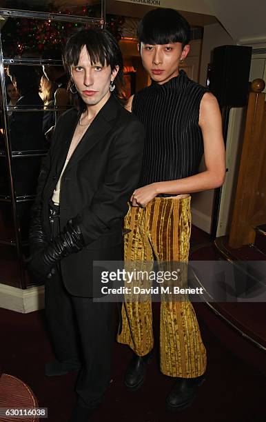 Bradley Sharpe Xander Ang attend the LOVE Christmas Party hosted by Katie Grand and Poppy Delevingne at George on December 16, 2016 in London,...