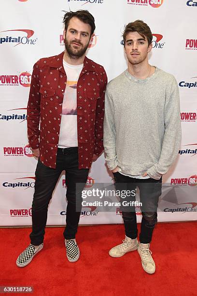 Alex Pall and Andrew Taggart of The Chainsmokers attend Power 96.1's Jingle Ball 2016 at Philips Arena on December 16, 2016 in Atlanta, Georgia.