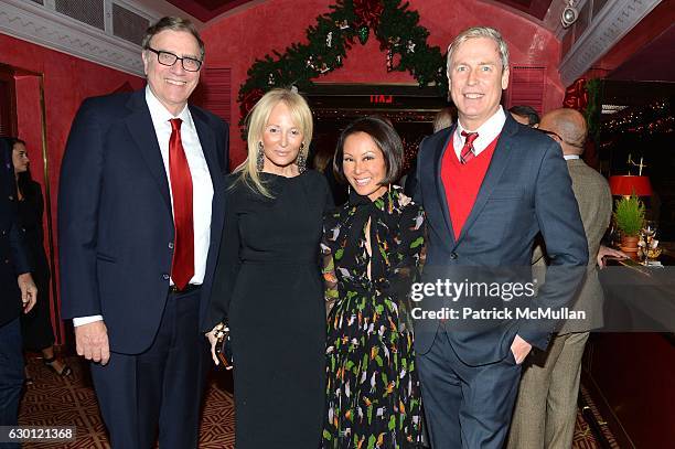 Jimmy Finkelstein, Pamela Gross, Alina Cho and Jeffrey Sharp attend George Farias, Anne and Jay McInerney Host A Christmas Cheer Holiday Party 2016...