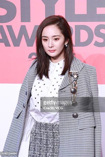 Actress Yang Mi arrives at the red carpet of 2016 ELLE Style Awards ceremony on December 16, 2016 in Shanghai, China.