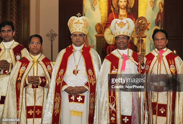 Bishop Jose Kalluvelil along with other South Indian Catholic priests during the 1st anniversary of his Episcopal Ordination as Bishop in...