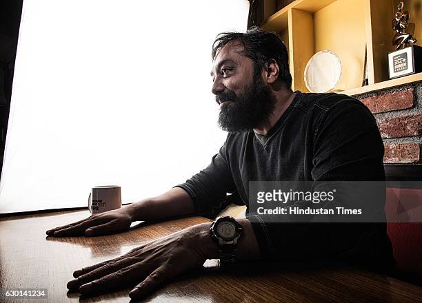 Bollywood filmmaker Anurag Kashyap poses during an exclusive interview with ht48hours-Hindustan Times, at Phantom films, Oshiwara, on May 30, 2016 in...