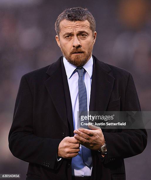 Manager of Fulham, Slavisa Jokanovic looks on ahead of the Sky Bet Championship match between Fulham and Derby County at Craven Cottage on December...