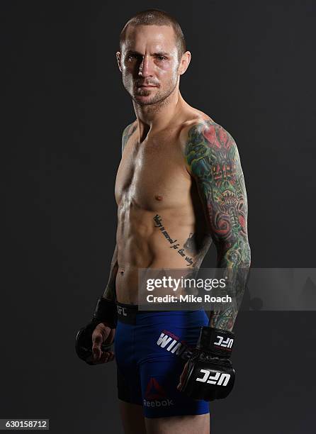 Eddie Wineland poses for a post fight portrait backstage during the UFC Fight Night event inside the Golden 1 Center Arena on December 17, 2016 in...