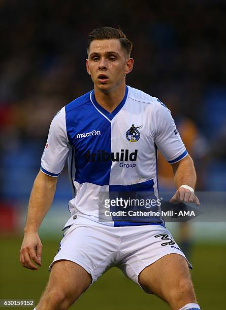 Charlie Colkett of Bristol Rovers during the Sky Bet League One match between Shrewsbury Town and Bristol Rovers at Greenhous Meadow on December 17,...