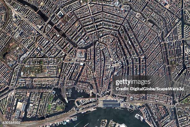 DigitalGlobe via Getty Images satellite imagery of Amsterdam, Netherlands.