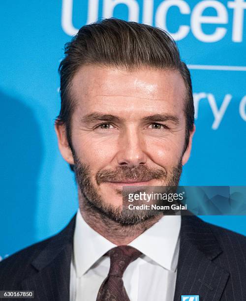 Soccer player David Beckham attends UNICEF's 70th anniversary event at United Nations Headquarters on December 12, 2016 in New York City.