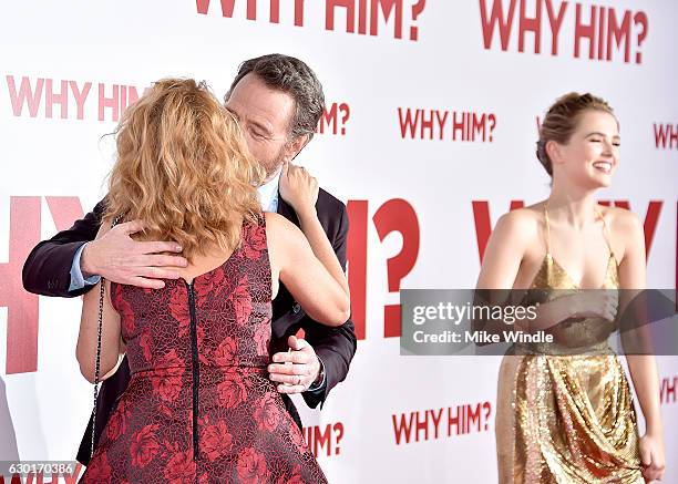 Actors Lea Thompson, Bryan Cranston and Zoey Deutch attend the premiere of 20th Century Fox's "Why Him?" at Regency Bruin Theater on December 17,...