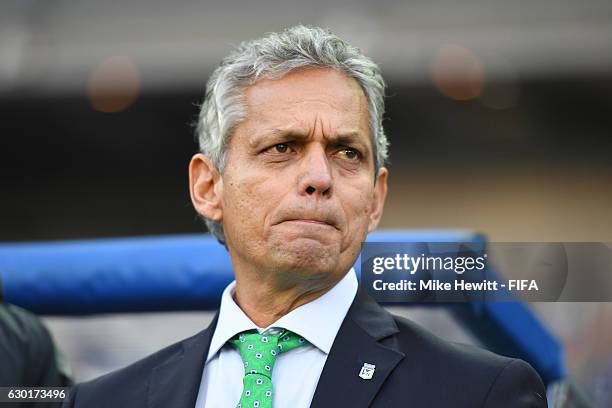 Reinaldo Rueda, Manager of Atletico Nacional looks on during the FIFA Club World Cup 3rd Place match between Club America and Atletico Nacional at...