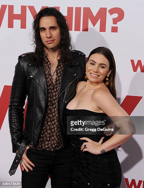 Nick Simmons and Sophie Simmons arrive at the premiere of 20th Century Fox's "Why Him?" at Regency Bruin Theater on December 17, 2016 in Westwood,...