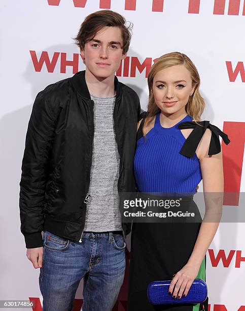 Actors Peyton List and brother Spencer List arrive at the premiere of 20th Century Fox's "Why Him?" at Regency Bruin Theater on December 17, 2016 in...