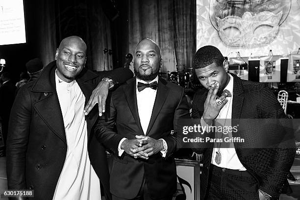 Tyrese Gibson, Jeezy and Usher Raymond attends 33rd Annual UNCF Mayor's Masked Ball at Atlanta Marriott Marquis on December 17, 2016 in Atlanta,...