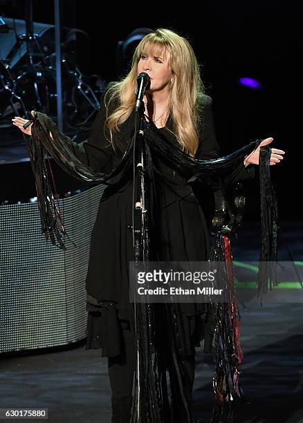 Singer/songwriter Stevie Nicks performs during the grand opening of Park Theater at Monte Carlo Resort and Casino on December 17, 2016 in Las Vegas,...