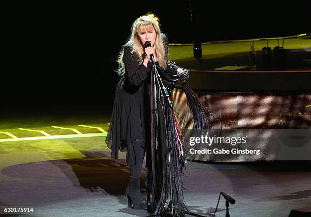 Singer/songwriter Stevie Nicks performs during the grand opening of Park Theater at Monte Carlo Resort and Casino on December 17, 2016 in Las Vegas,...