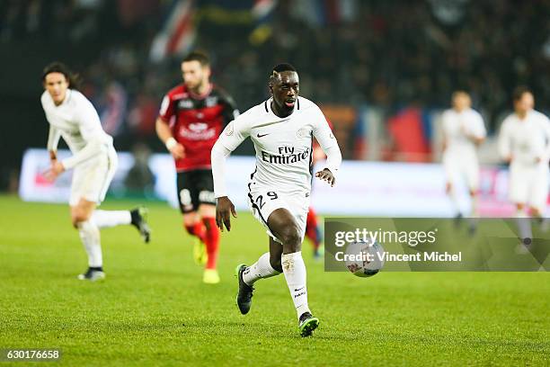 Jean Kevin Augustin of Paris Saint Germain during the French Ligue 1 match between Guingamp and Paris Saint Germain at Stade du Roudourou on December...