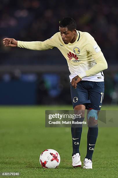 Michael Arroyo of Club America controls the ball during the FIFA Club World Cup 3rd place match between Club America and Atletico Nacional at...