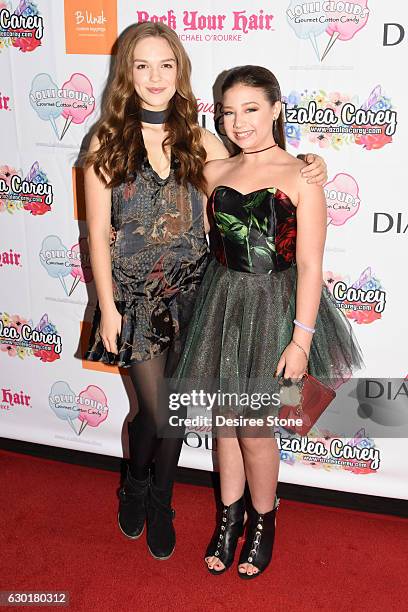 Lily Kincade and Azalea Carey attend the Launch Party for Azalea Carey's first single debut "Extra" at Hard Rock Cafe on December 17, 2016 in...