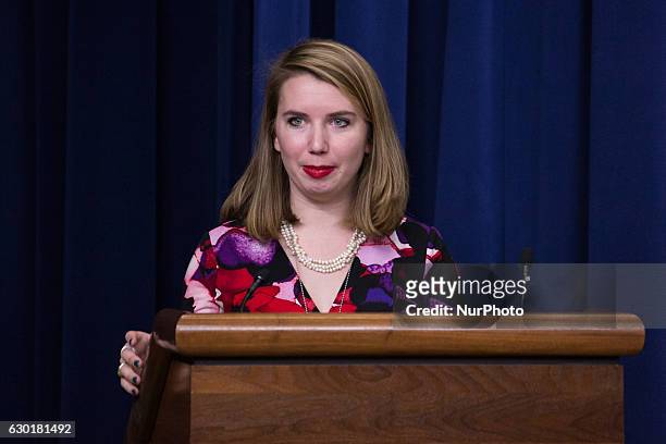In the South Court Auditorium of the Eisenhower Executive Office Building of the White House in Washington DC, on 16 December 2016, Jordan Brooks,...