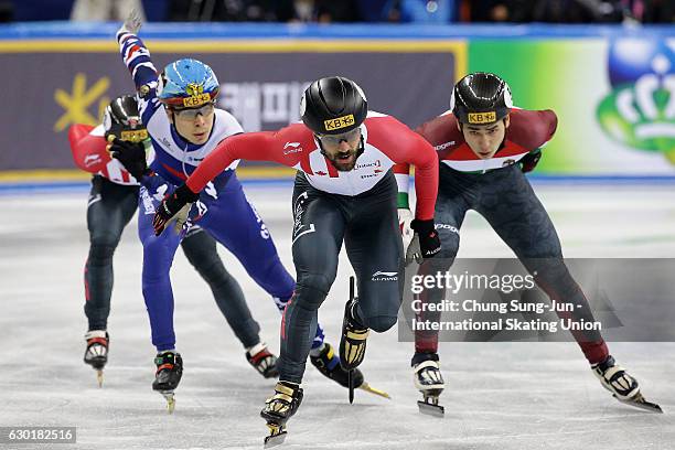 Charles Hamelin of Canada compete in the Men 1000m Finals during the ISU World Cup Short Track 2016 on December 18, 2016 in Gangneung, South Korea.