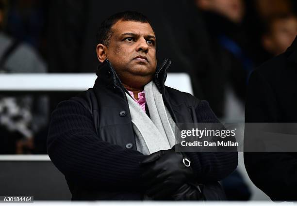 Tony Fernandes, Owner of Queens Park Rnagers looks on during the Sky Bet Championship match between Queens Park Rangers and Aston Villa at Loftus...