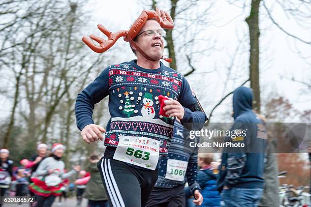 People had the chance to show pride in their ugly sweater as their sweat it out at the national Ugly Sweater Run at the Vondelpark, in Amsterdam on...