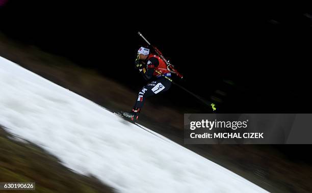 Dorothea Wierer of Italy competes during Women 12,5Km Mass start competition, part of IBU World Cup Biathlon in Nove Mesto, Czech Republic, on...