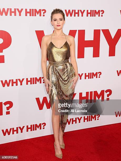 Actress Zoey Deutch attends the premiere of 20th Century Fox's 'Why Him?' on December 17, 2016 in Westwood, California.