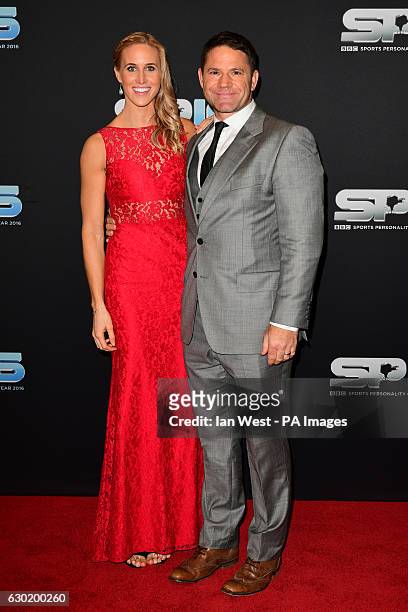 Helen Glover and Steve Backshall during the red carpet arrivals for BBC Sports Personality of the Year 2016 at The Vox at Resorts World Birmingham.