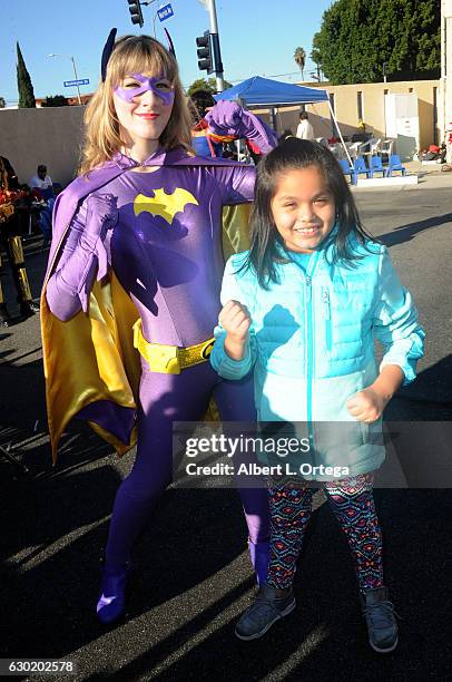 Actress/ Cosplayer Tara Nicole Azarian as Batgirl at the Jeffrey Foundation's Holiday Party held at The Jeffrey Foundation on December 17, 2016 in...