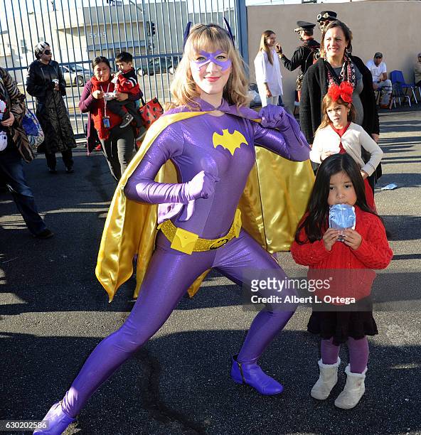 Actress/ Cosplayer Tara Nicole Azarian as Batgirl at the Jeffrey Foundation's Holiday Party held at The Jeffrey Foundation on December 17, 2016 in...